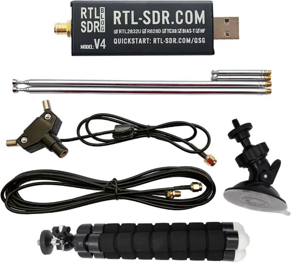 RTL-SDR Blog V4 R828D RTL2832U 1PPM TCXO SMA Software Defined Radio Dongle + Antenna kit